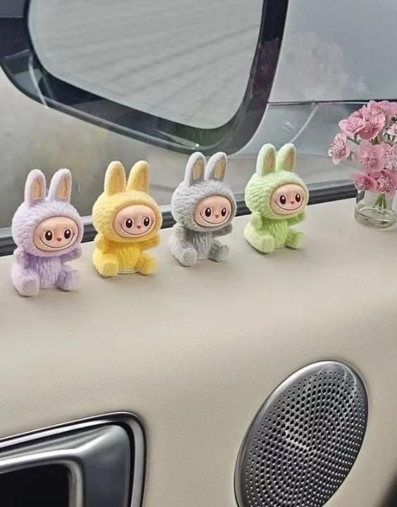 Trendy Labubu Mini Car Dashboard Pack of 4 – Cute Car Décor Accessories
